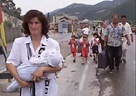 Macedonian Albanians leaving homes