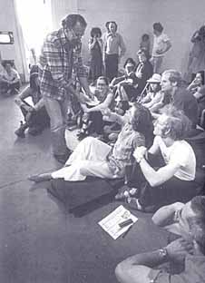 Robert Filliou  performing Telepathic Music #3, New York City, 1976