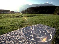 Carved symbol in the stone sculpture.