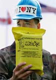 A rescue worker holding the evidence